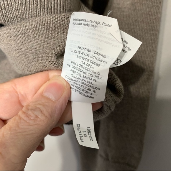 J.CREW Mercantile NWT merino Wool Blend brn grey 1/4 Zip pullover sweater Size M - Picture 4 of 7